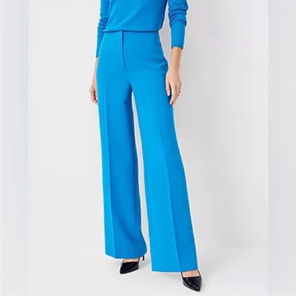 Ann Taylor The Darted Wide Leg Dress Pants in Blue Women's Size 2. NWT - Picture 2 of 6